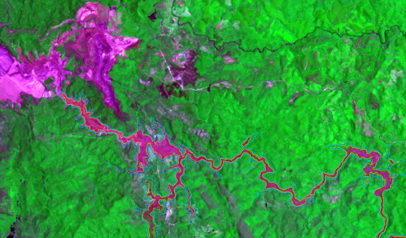  Landsat 8 com HAND